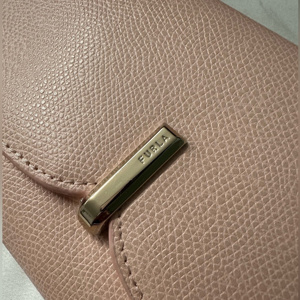 NWT! NEW! Furla Ribbon Blush Leather Tei-Fold Long Wallet Women - Picture 2 of 6